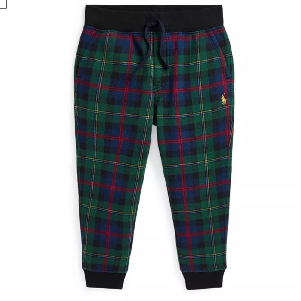 Polo Ralph Lauren Plaid Fleece Jogger Pant Holiday/Tartan inspo:  Sz 4